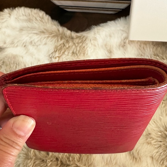 Louis Vuitton Red Epi Wallet with LV Box and Bag - Picture 11 of 13
